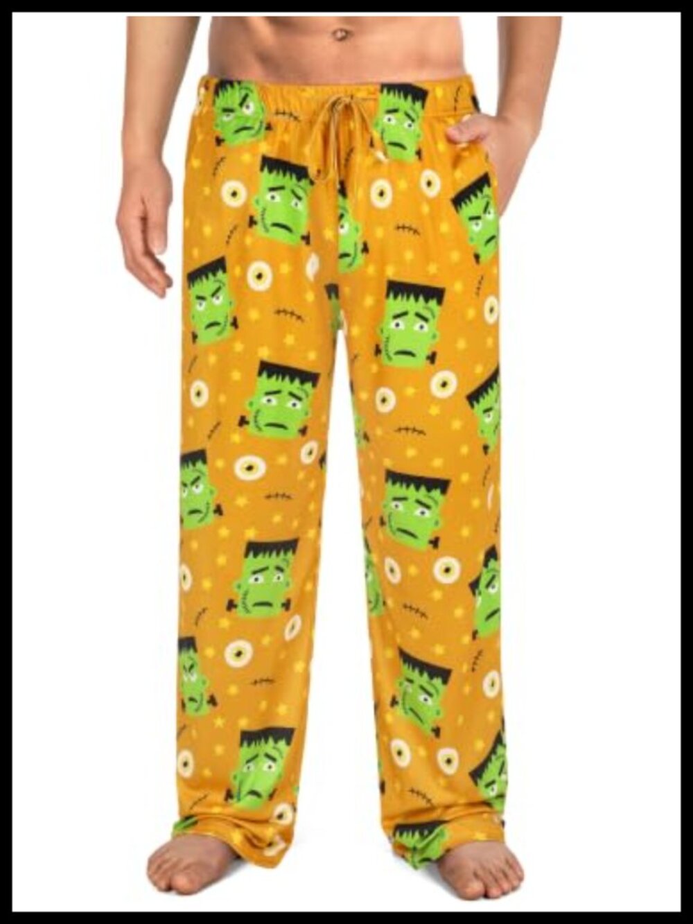 Men's Halloween Novelty Pajama Pants Soft Lounge Bottoms Pockets Drawstring